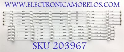 KIT DE LED'S PARA TV SAMSUNG (10 PIEZAS) / BN96-50313A / BN96-50314A / NUMERO DE PARTE JL.D650C1330-408AL-M_V04 / JL.D650C1330-408AR-M_V04 / E493461 / PANEL CY-BT065HGEV1H / MODELOS UN65TU7000 / UN65TU7000FXZA / UN65TU8000 / UN65TU8000FXZA